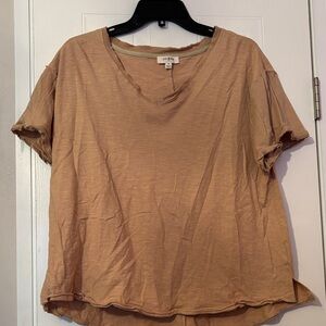 Umgee Light Brown Short Sleeve Top